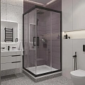 Душевой уголок STWORKI Дублин 100x100 см профиль черный матовый 464900 Душевой уголок STWORKI Дублин 100x100 см профиль черный матовый 464900