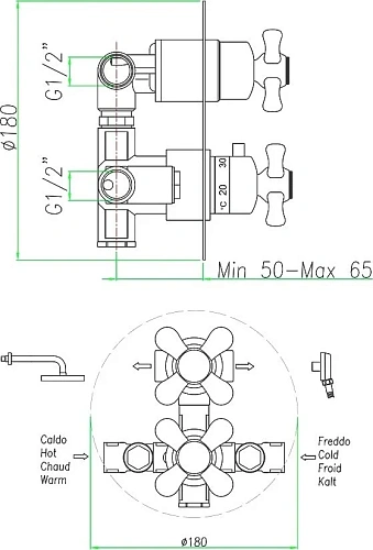 Смеситель для душа Webert Armony AM970902010, золото Смеситель для душа Webert Armony AM970902010, золото