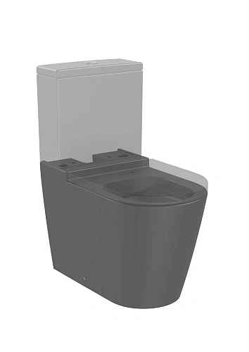 Чаша напольного унитаза Roca Inspira Round 645 Rimless, BTW, оникс 342526640 Чаша напольного унитаза Roca Inspira Round 645 Rimless, BTW, оникс 342526640