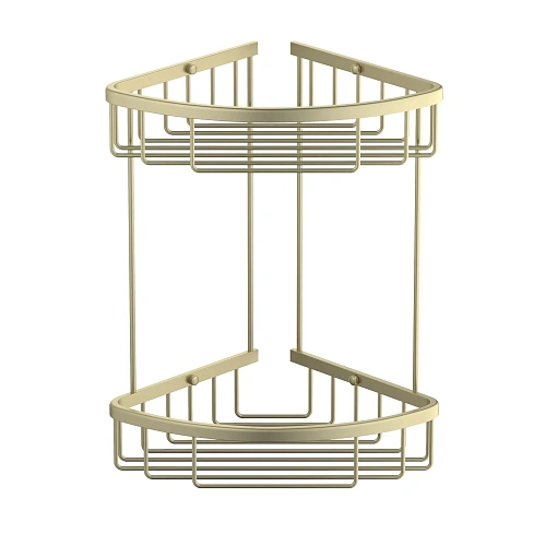 Полка Timo Saona 13082/17 угловая двойная золото матовое Полка Timo Saona 13082/17 угловая двойная золото матовое