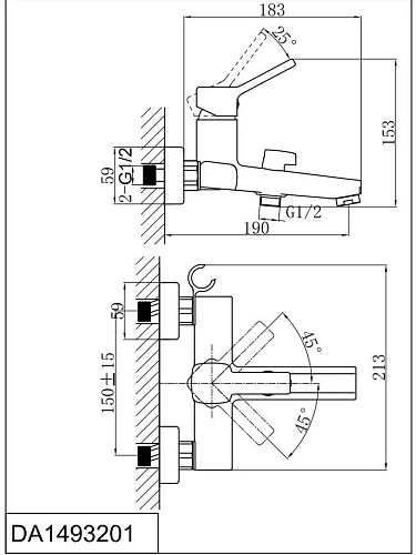Смеситель для ванны D&K Rhein Dusseldorf (DA1493201) Смеситель для ванны D&K Rhein Dusseldorf (DA1493201)