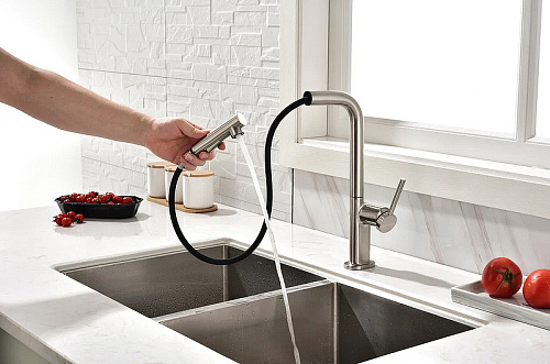 Смеситель для кухни Paulmark NEO брашированная сталь Ne214419-BS Смеситель для кухни Paulmark NEO брашированная сталь Ne214419-BS