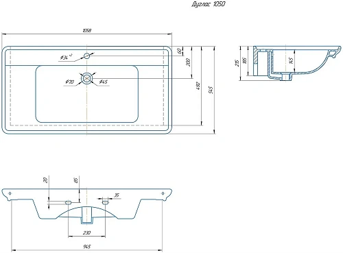 Раковина Kirovit Дуглас 105 Дуглас105 Раковина Kirovit Дуглас 105 Дуглас105