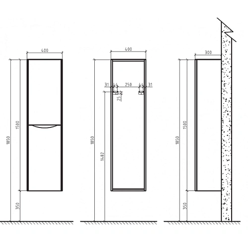 Шкаф-пенал BelBagno Ancona-N ANCONA-N-1500-2A-SC-GB бежевый 300x400 мм Шкаф-пенал BelBagno Ancona-N ANCONA-N-1500-2A-SC-GB бежевый 300x400 мм