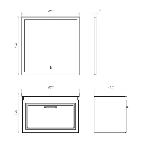 Тумба с раковиной Comforty Бросно-80П 00-00020687 оружейная сталь раковина Como 80 Тумба с раковиной Comforty Бросно-80П 00-00020687 оружейная сталь раковина Como 80