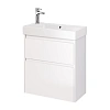 Тумба под раковину DREJA SLIM, 65 см, подвесная/напольная, 2 ящика, белый глянец 99.0401