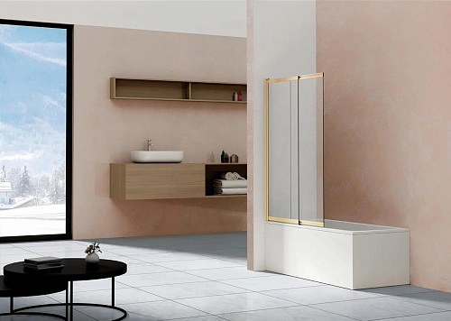 Шторка на ванну Vincea VSB-1E100CLG, 1000x1450, брашированное золото, стекло прозрачное Шторка на ванну Vincea VSB-1E100CLG, 1000x1450, брашированное золото, стекло прозрачное