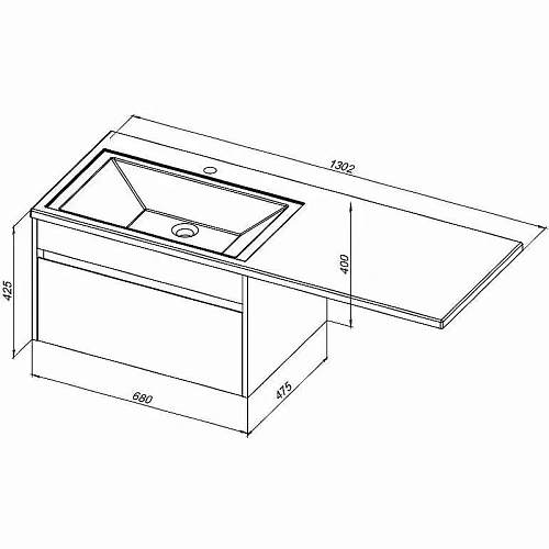 Тумба с раковиной Aquanet Токио 130 L белый (подвесная, 1 ящик) 00239217 Тумба с раковиной Aquanet Токио 130 L белый (подвесная, 1 ящик) 00239217