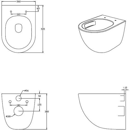 Унитаз подвесной Aquanet EcoVortex Tornado 00348039 Унитаз подвесной Aquanet EcoVortex Tornado 00348039