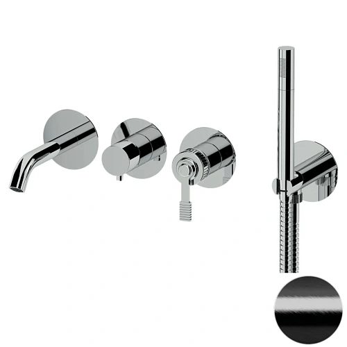 Смеситель для ванны Remer Atelier AL53D2PWBCFP, черный брашированный хром Смеситель для ванны Remer Atelier AL53D2PWBCFP, черный брашированный хром