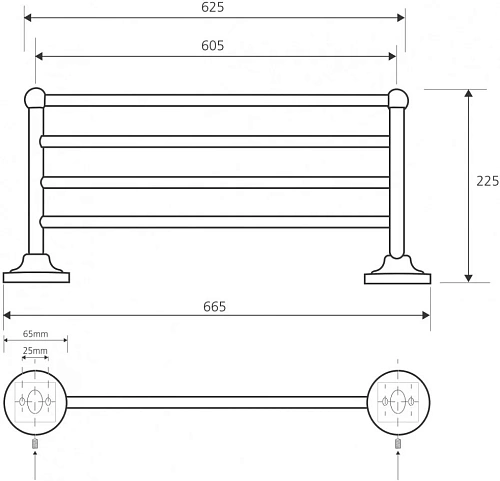 Полотенцедержатель Bemeta RETRO 144102187 Полотенцедержатель Bemeta RETRO 144102187