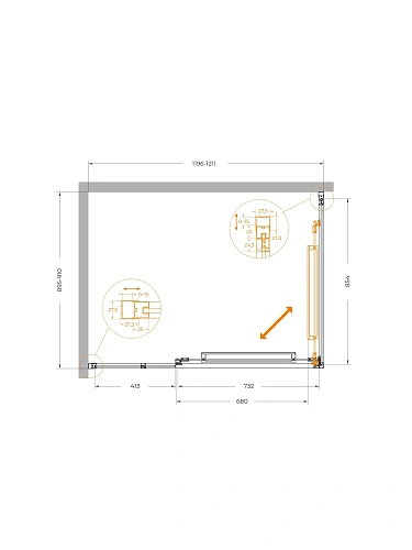 Душевой уголок CEZARES LUX-AH-FS-11-120/90-C-CR 120x90 см, профиль хром, стекло прозрачное Душевой уголок CEZARES LUX-AH-FS-11-120/90-C-CR 120x90 см, профиль хром, стекло прозрачное