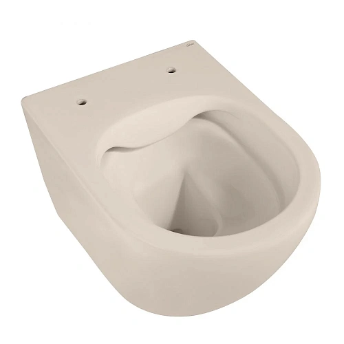 Унитаз подвесной ABBER Bequem AC1101MBE светло-бежевый матовый, безободковый с крышкой микролифт Унитаз подвесной ABBER Bequem AC1101MBE светло-бежевый матовый, безободковый с крышкой микролифт