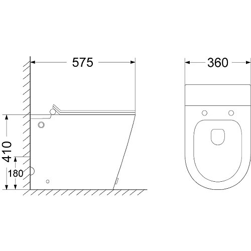 Унитаз приставной Ceruttispa ARGENTERA Pulse CT7267 с функцией импульсного смыва, сиденье микролифт Унитаз приставной Ceruttispa ARGENTERA Pulse CT7267 с функцией импульсного смыва, сиденье микролифт