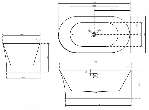 Акриловая ванна ABBER AB9258-1.5 R 150x78 правосторонняя, белая Акриловая ванна ABBER AB9258-1.5 R 150x78 правосторонняя, белая