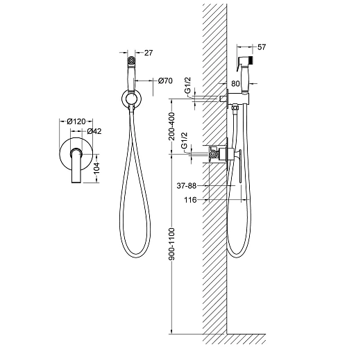 Гигиенический душ Timo Anni 2789/03SM черный Гигиенический душ Timo Anni 2789/03SM черный