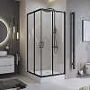 Душевой уголок BelBagno UNO-195-A-2-90-C-NERO 900x900 мм