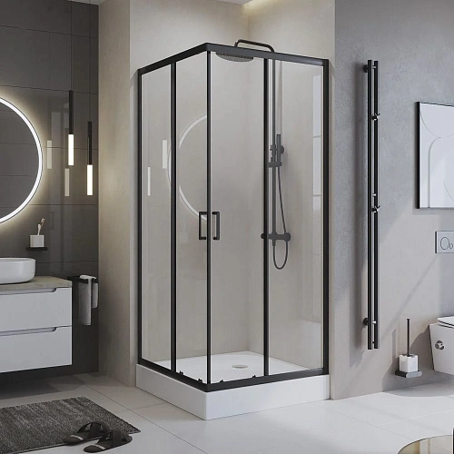 Душевой уголок BelBagno UNO-195-A-2-100-C-NERO 1000x1000 мм Душевой уголок BelBagno UNO-195-A-2-100-C-NERO 1000x1000 мм