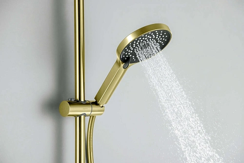 Душевой гарнитур Aquatek Лугано AQ2022BG золото шлифованное Душевой гарнитур Aquatek Лугано AQ2022BG золото шлифованное