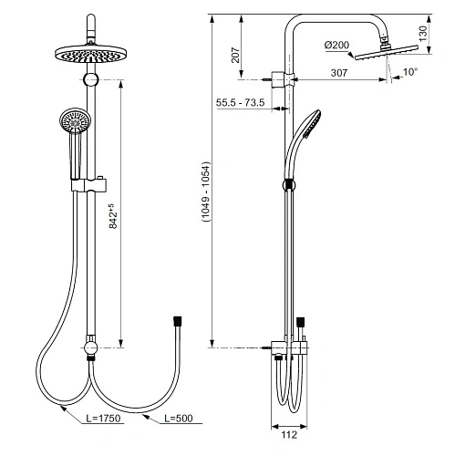 Душевая система Ideal Standard IDEALRAIN ECO EVO A6943AA Душевая система Ideal Standard IDEALRAIN ECO EVO A6943AA