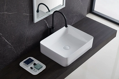 Раковина Sintesi SIN-LVB-APP-401 накладная белая 480х370х130, без отверстия под смеситель Раковина Sintesi SIN-LVB-APP-401 накладная белая 480х370х130, без отверстия под смеситель