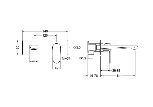 Смеситель для раковины Aquatek ОБЕРОН AQ1213MB Черный матовый, встраиваемый Смеситель для раковины Aquatek ОБЕРОН AQ1213MB Черный матовый, встраиваемый