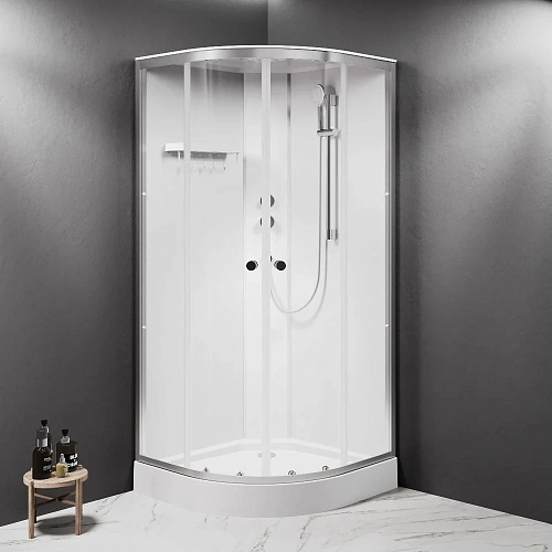 Душевая кабина AM.PM X-Joy W94C-401-090MT 90x90, четверть круга, профиль хром матовый, стекло прозрачное Душевая кабина AM.PM X-Joy W94C-401-090MT 90x90, четверть круга, профиль хром матовый, стекло прозрачное