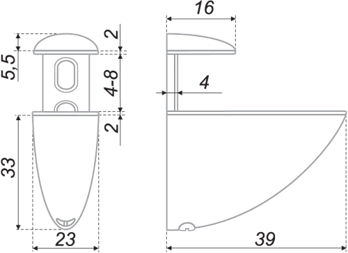 Полкодержатель P504SC.2 Полкодержатель P504SC.2