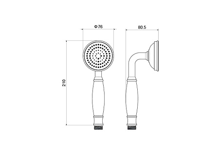 Душевая лейка Aquatek КЛАССИК AQ2008PG золото полированное