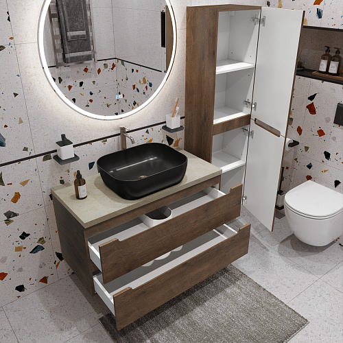 Тумба со столешницей и раковиной BelBagno ETNA 80 etna80rw-kepmco-1302h301-set подвесная ETNA80RW-KEPMCO-1302H301-SET Тумба со столешницей и раковиной BelBagno ETNA 80 etna80rw-kepmco-1302h301-set подвесная ETNA80RW-KEPMCO-1302H301-SET