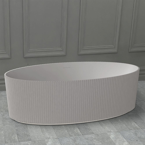 Ванна отдельностоящая ABBER AS9627 180x85 универсальная, белая матовая, искусственный камень Ванна отдельностоящая ABBER AS9627 180x85 универсальная, белая матовая, искусственный камень