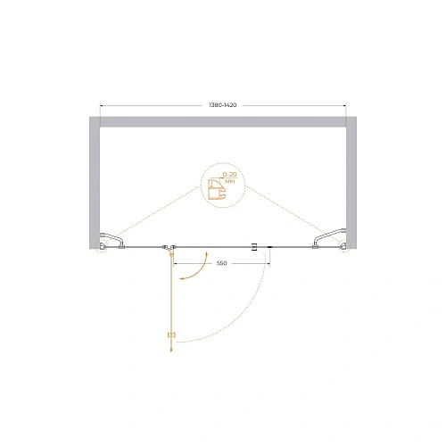 Душевая дверь CEZARES VERONA-W-B-13-40+60/40-P-Cr-L 140см стекло рифленое, профиль хром Душевая дверь CEZARES VERONA-W-B-13-40+60/40-P-Cr-L 140см стекло рифленое, профиль хром