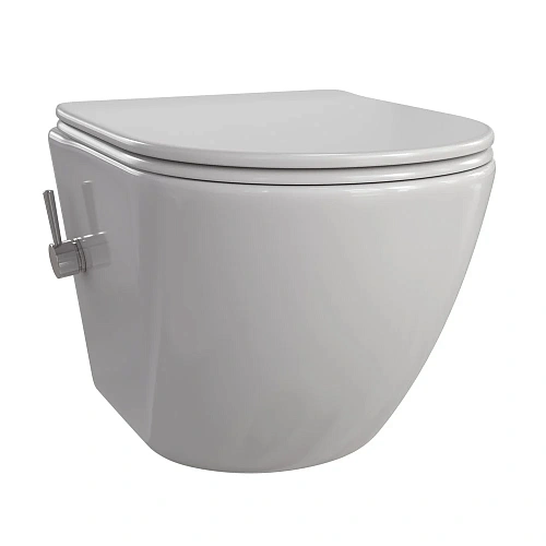 Унитаз подвесной Taliente Amato белый, с крышкой микролифт, с хром. смесителем биде AM25010+SMcromo Унитаз подвесной Taliente Amato белый, с крышкой микролифт, с хром. смесителем биде AM25010+SMcromo