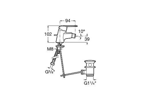Смеситель для биде Roca Victoria 5A6N25C0M Смеситель для биде Roca Victoria 5A6N25C0M