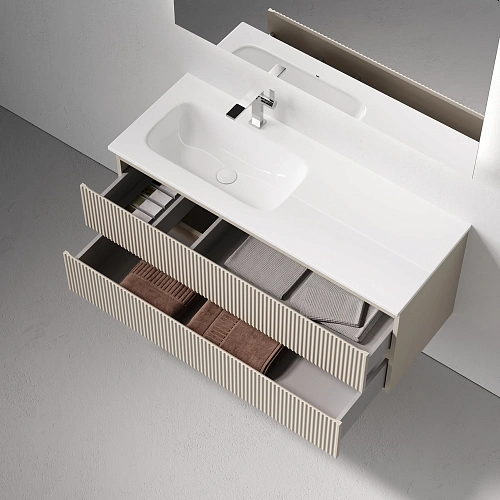 Тумба под раковину SANCOS Snob SNR120LCE R левая 1195х445х500 Beige Soft подвесная Тумба под раковину SANCOS Snob SNR120LCE R левая 1195х445х500 Beige Soft подвесная