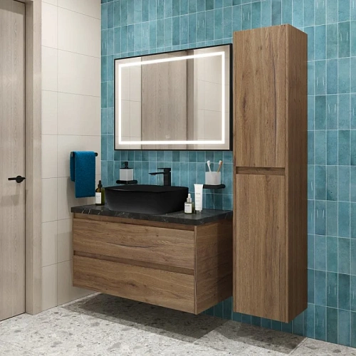 Тумба со столешницей и раковиной BelBagno KRAFT 100 kraft100rt-kepmno-1302-h301-set подвесная KRAFT100RT-KEPMNO-1302-H301-SET Тумба со столешницей и раковиной BelBagno KRAFT 100 kraft100rt-kepmno-1302-h301-set подвесная KRAFT100RT-KEPMNO-1302-H301-SET