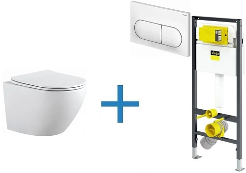 Комплект унитаза с инсталляцией Aquanet Rimless Cetus 2.0 W LX-1901 (инсталляция Viega Prevista Dry Cetus 2.0 W + 792831 Комплект унитаза с инсталляцией Aquanet Rimless Cetus 2.0 W LX-1901 (инсталляция Viega Prevista Dry Cetus 2.0 W + 792831