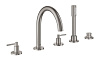 Картинка анонса товара «смеситель на борт ванны grohe atrio new на 5 отверстий с ручным душем и переключателем, суперсталь (1992 19922dc3»