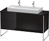 Картинка анонса товара «тумба под раковину duravit xsquare xs4925m4040 напольная 140 см черный глянцевый»