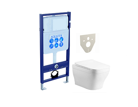 Комплект инсталляции Aquatek Standard INS-0000012 с унитазом АМАДЕО AQ1180-00 с сиденьем микролифт SET Aquatek АМАДЕО cm