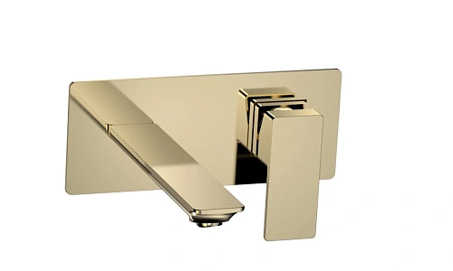 Смеситель для раковины AQUAme Savona AQM6815GG настенный на 2 отверстия золото Смеситель для раковины AQUAme Savona AQM6815GG настенный на 2 отверстия золото