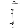 Душевая система Lemark Ursus LM7272BL термостатическая с регулируемой высотой штанги, черный матовый