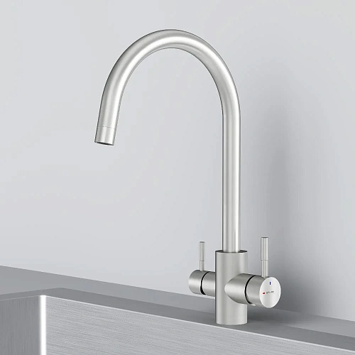 Смеситель для кухни AM.PM X-Joy S F85B07711 с каналом для питьевой воды, сатин Смеситель для кухни AM.PM X-Joy S F85B07711 с каналом для питьевой воды, сатин