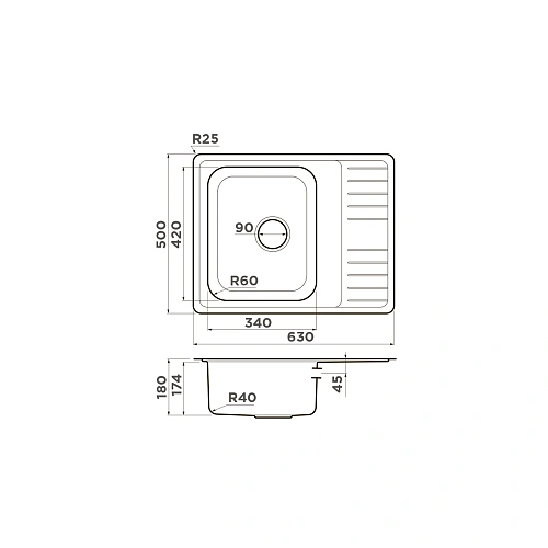 Кухонная мойка Omoikiri Sagami 63-IN нерж.сталь/нержавеющая сталь 4993732 Кухонная мойка Omoikiri Sagami 63-IN нерж.сталь/нержавеющая сталь 4993732