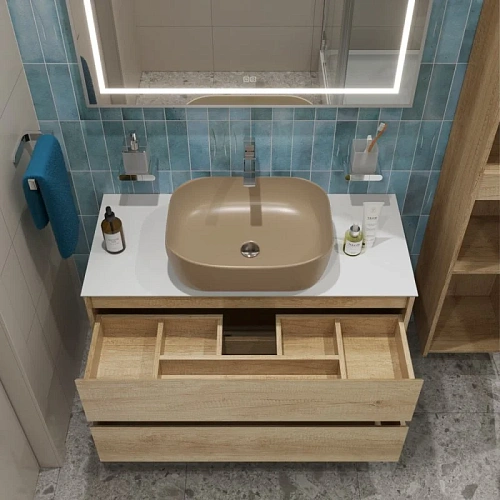 Тумба со столешницей и раковиной BelBagno KRAFT 100 kraft100rnn-kepbo-1302h316-set подвесная KRAFT100RNN-KEPBO-1302H316-SET Тумба со столешницей и раковиной BelBagno KRAFT 100 kraft100rnn-kepbo-1302h316-set подвесная KRAFT100RNN-KEPBO-1302H316-SET