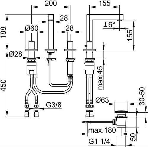 Смеситель для раковины Keuco Edition 90 59015010000 Смеситель для раковины Keuco Edition 90 59015010000