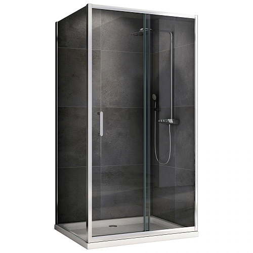 Душевой уголок ABBER Schwarzer Diamant AG301105-S605 110x60 см универсальный, профиль хром, стекло прозрачное Душевой уголок ABBER Schwarzer Diamant AG301105-S605 110x60 см универсальный, профиль хром, стекло прозрачное