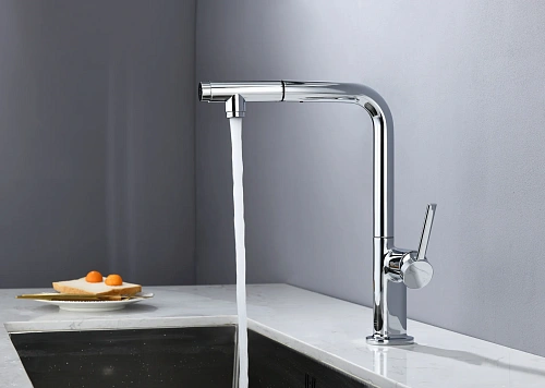 Смеситель для кухни AQUAme Cucina AQM9903CR с выдвижным изливом, с подключением к фильтру с питьевой водой, хром Смеситель для кухни AQUAme Cucina AQM9903CR с выдвижным изливом, с подключением к фильтру с питьевой водой, хром