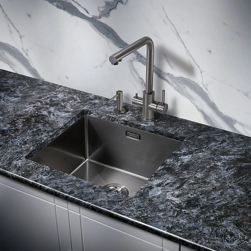 Кухонная мойка Milacio Denia 48 Steel (MC.77449) сталь воронёная Кухонная мойка Milacio Denia 48 Steel (MC.77449) сталь воронёная