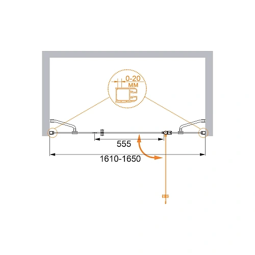 Душевая дверь CEZARES ELENA-W-B-13-80+60/30-C-Cr 165см стекло прозрачное, профиль хром Душевая дверь CEZARES ELENA-W-B-13-80+60/30-C-Cr 165см стекло прозрачное, профиль хром
